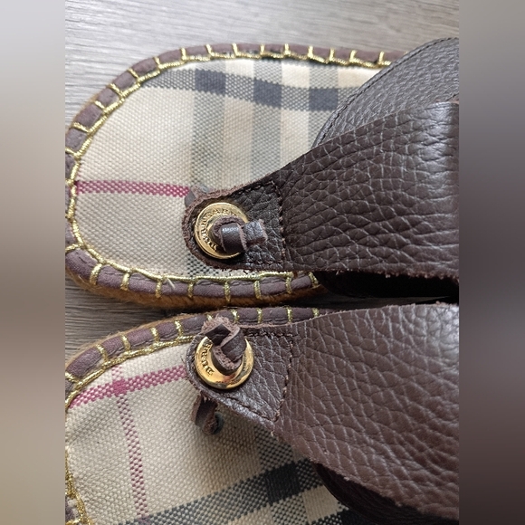 Burberry Brown Wedge Sandals - Picture 2 of 10